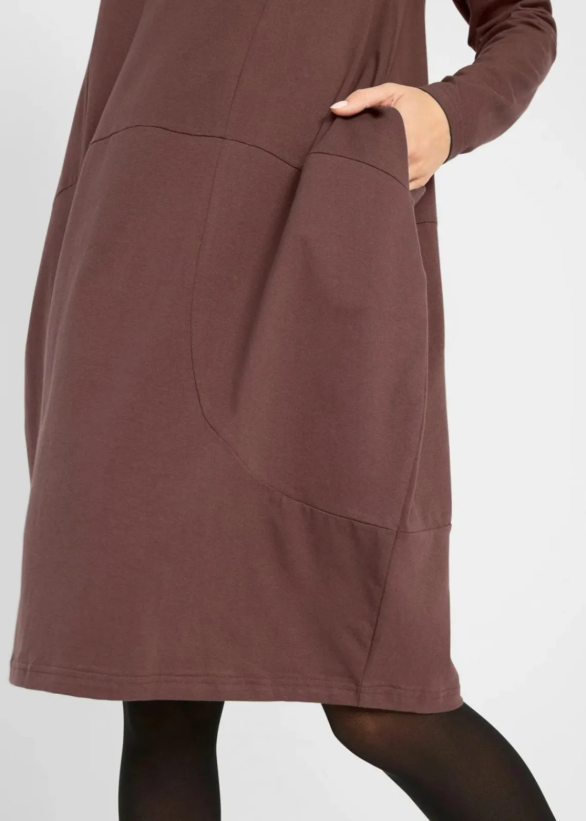 bonprix Kleider|Bekleidung·Pullover & Strickjacken^Jerseykleid in O-Shape terrabraun