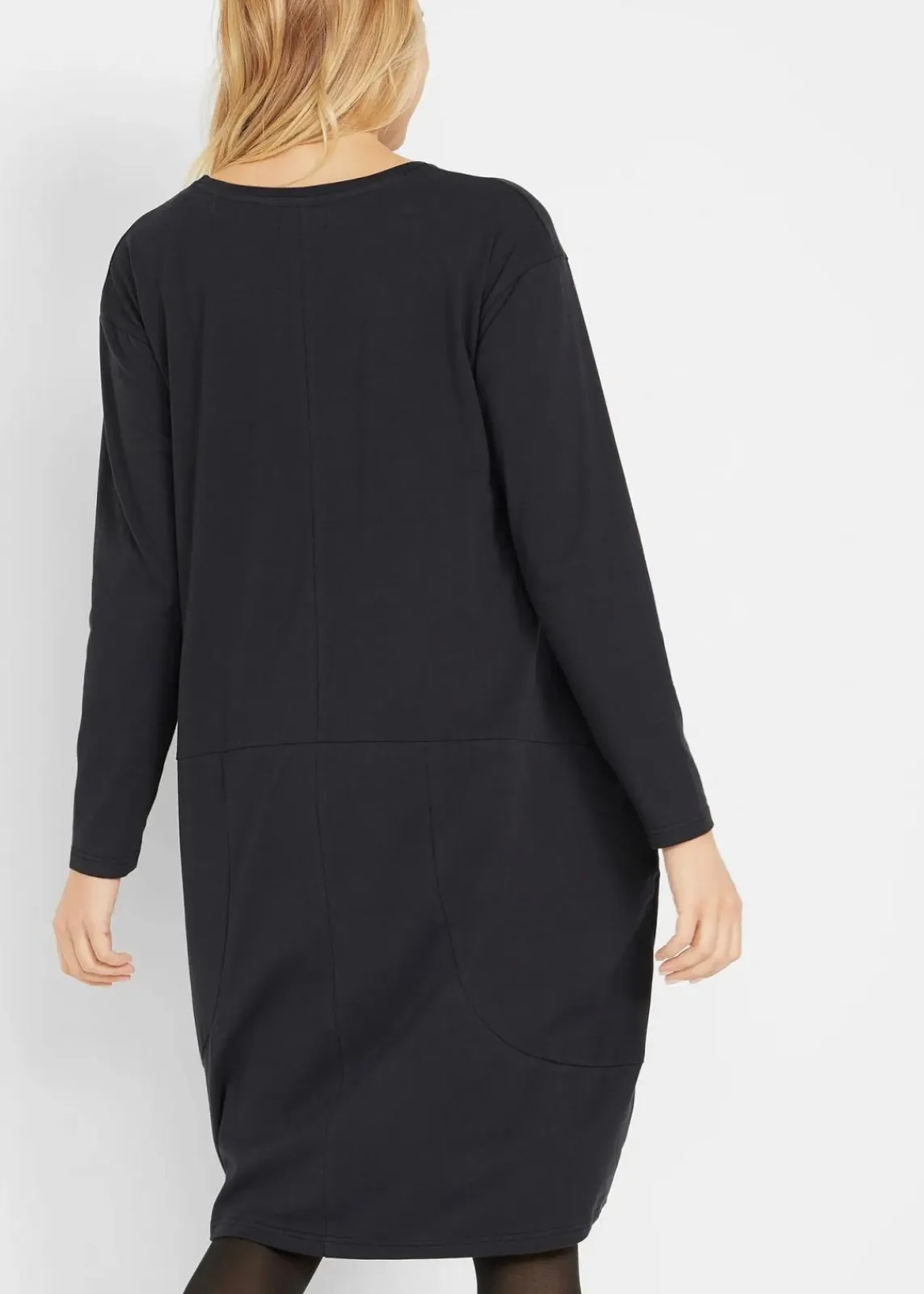 bonprix Kleider|Bekleidung·Pullover & Strickjacken^Jerseykleid in O-Shape schwarz