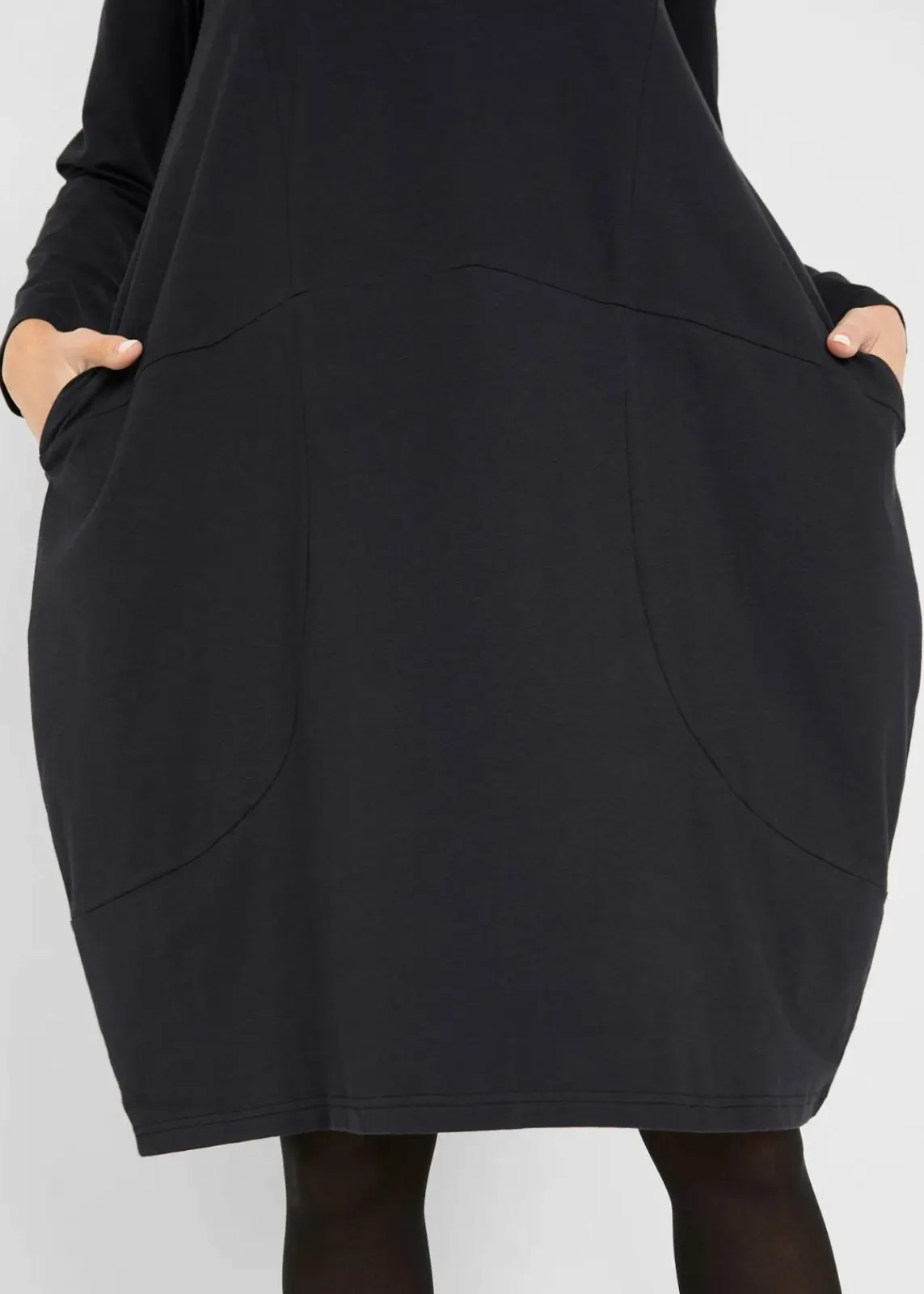 bonprix Kleider|Bekleidung·Pullover & Strickjacken^Jerseykleid in O-Shape schwarz