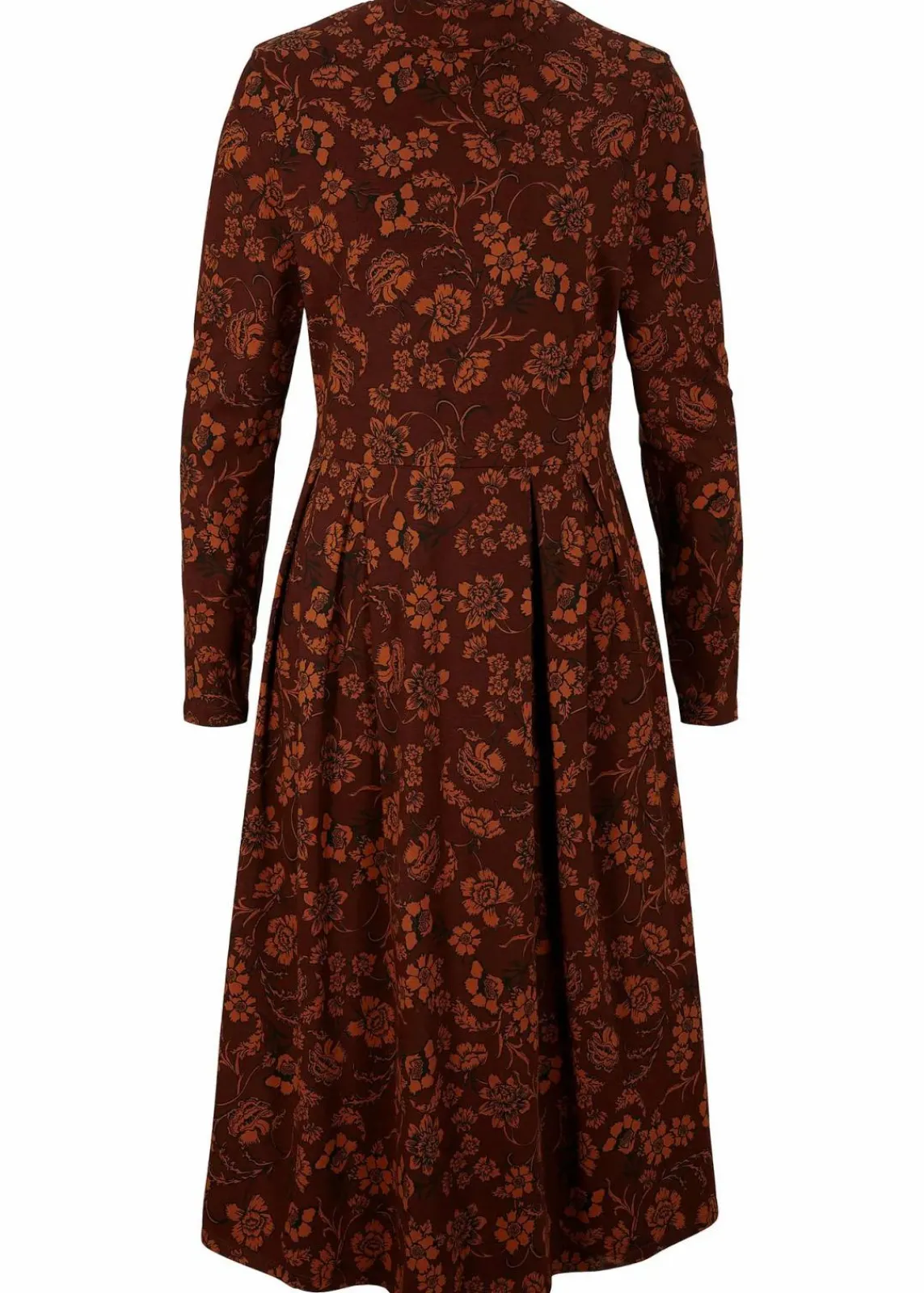 bonprix Bekleidung·Pullover & Strickjacken|Kleider^Jerseykleid mir Druck, langarm kaffeebraun geblümt