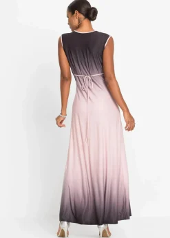 bonprix Kleider|Festliche Mode^Jerseykleid mit Drapierung rosa/grau