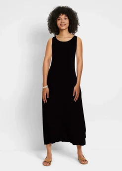 bonprix Bekleidung·Pullover & Strickjacken|Kleider^Jerseykleid mit nachhaltiger Viskose schwarz