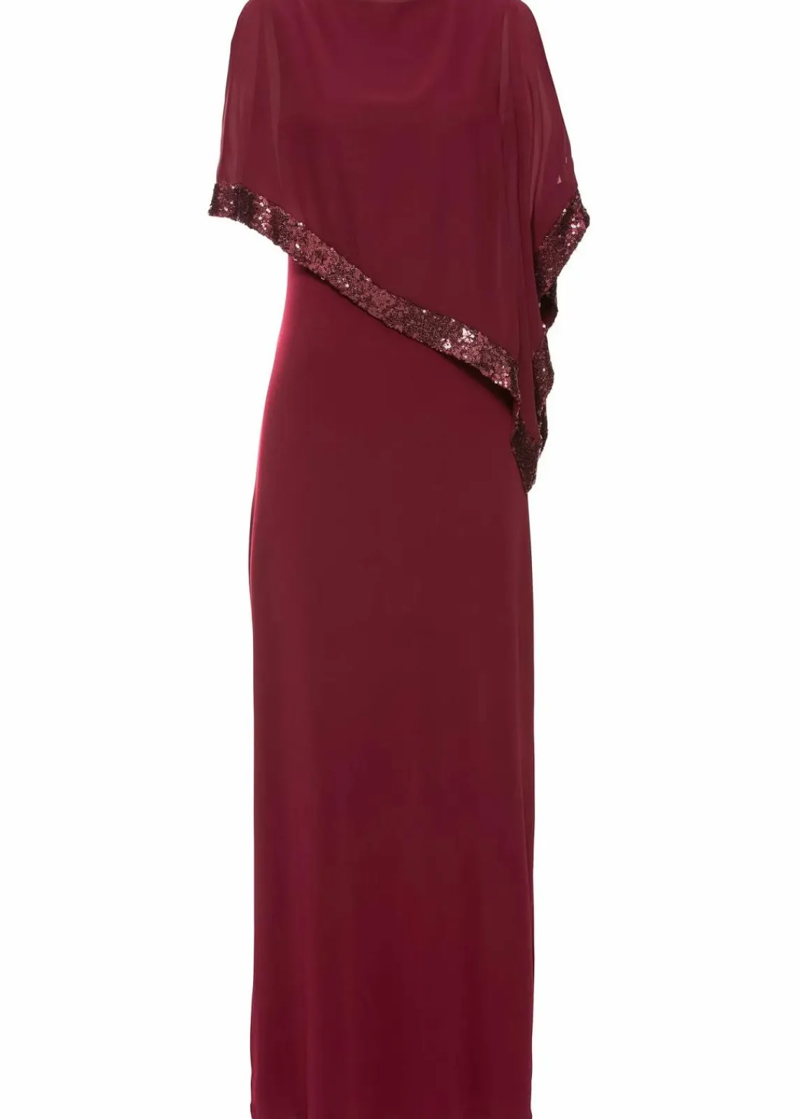 bonprix Bekleidung·Pullover & Strickjacken|Kleider^Jerseykleid mit Pailletten dunkelrot