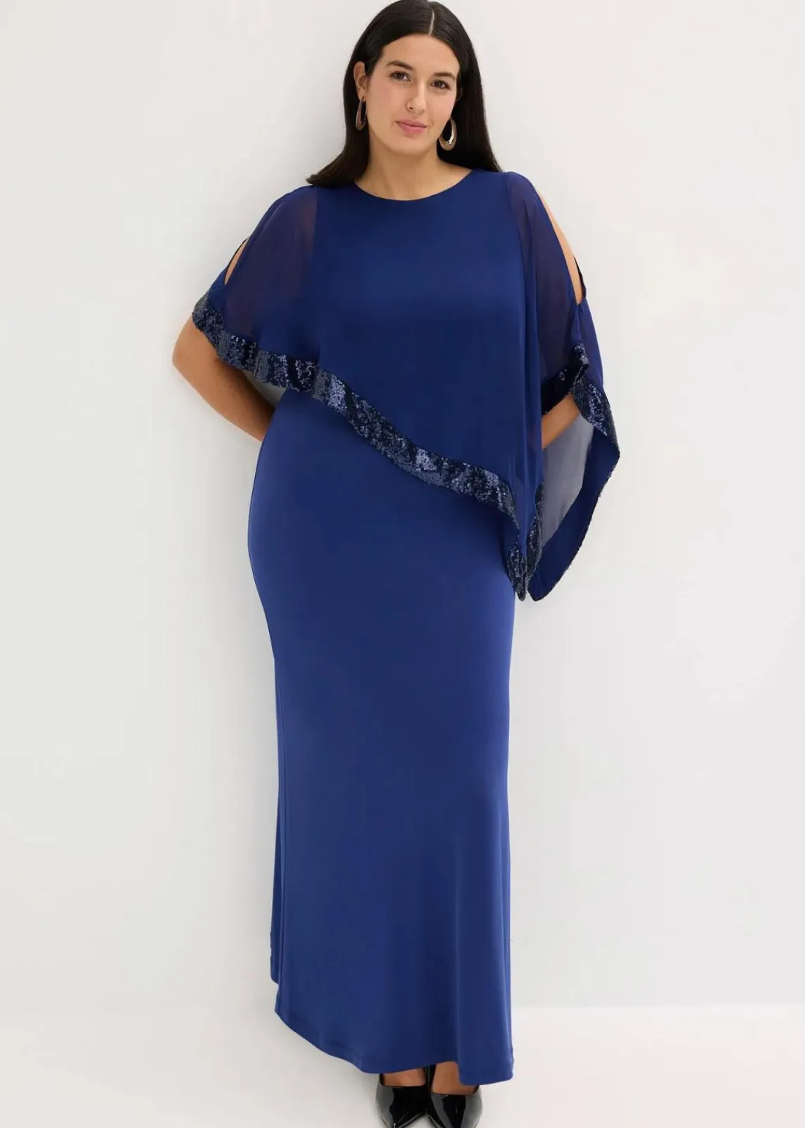 bonprix Bekleidung·Pullover & Strickjacken|Kleider^Jerseykleid mit Pailletten mitternachtsblau