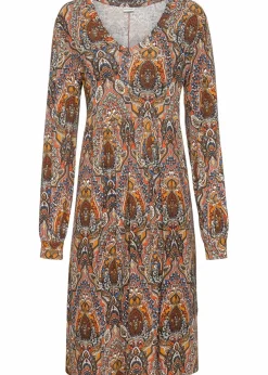 bonprix Bekleidung·Pullover & Strickjacken|Kleider^Jerseykleid mit Paisley rot/bunt Paisley