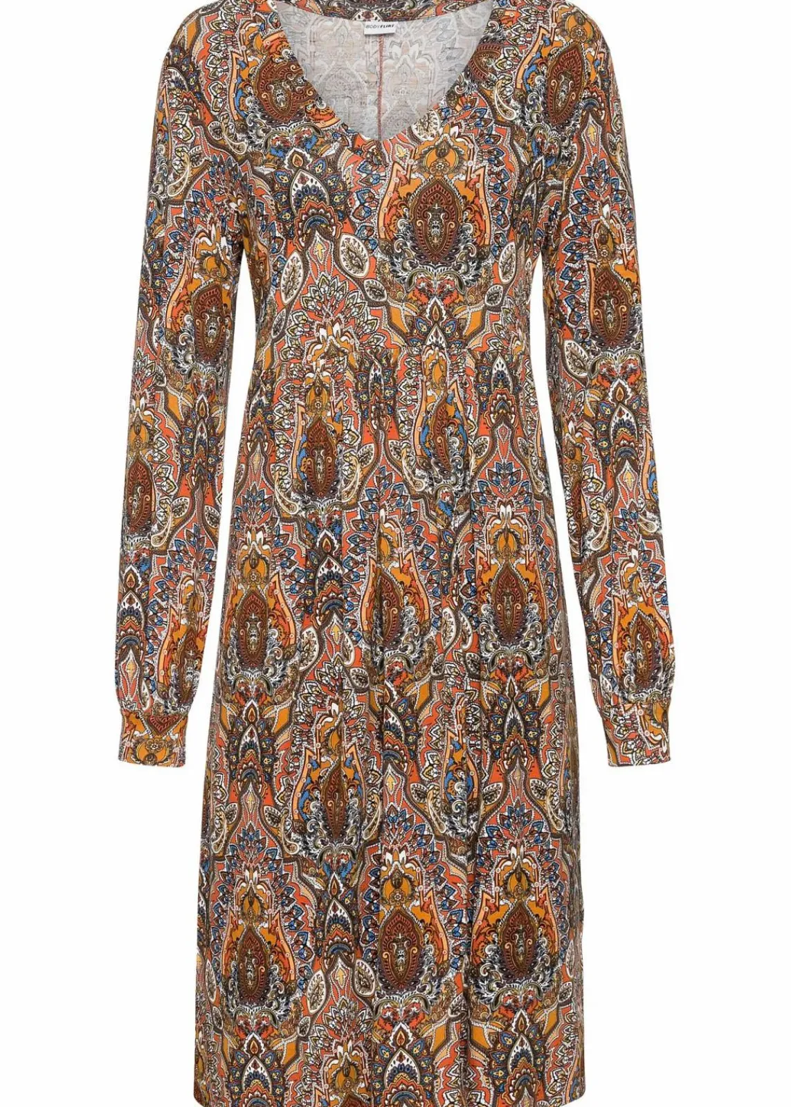 bonprix Bekleidung·Pullover & Strickjacken|Kleider^Jerseykleid mit Paisley rot/bunt Paisley