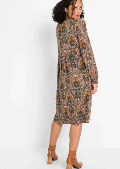 bonprix Bekleidung·Pullover & Strickjacken|Kleider^Jerseykleid mit Paisley rot/bunt Paisley