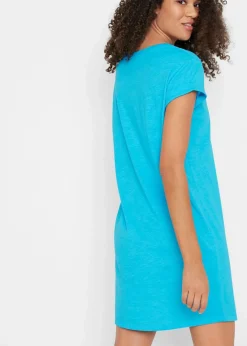 bonprix Kleider|Basics^Jerseykleid mit reiner Bio-Baumwolle karibikblau