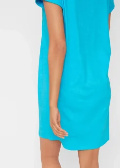 bonprix Kleider|Basics^Jerseykleid mit reiner Bio-Baumwolle karibikblau