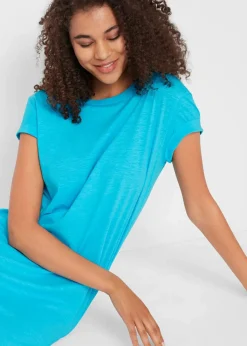 bonprix Kleider|Basics^Jerseykleid mit reiner Bio-Baumwolle karibikblau