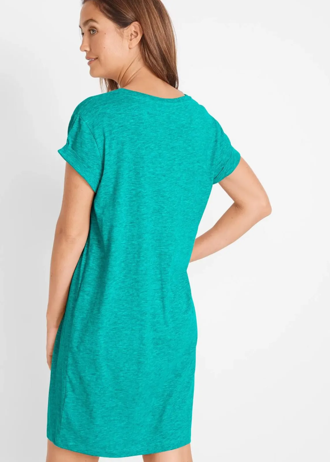 bonprix Kleider|Basics^Jerseykleid mit reiner Bio-Baumwolle matttürkis