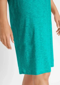 bonprix Kleider|Basics^Jerseykleid mit reiner Bio-Baumwolle matttürkis