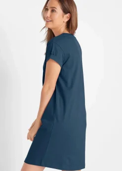 bonprix Kleider|Basics^Jerseykleid mit reiner Bio-Baumwolle dunkelblau