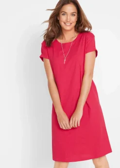 bonprix Kleider|Basics^Jerseykleid mit reiner Bio-Baumwolle rot