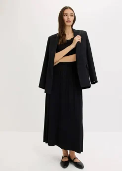 bonprix Nachhaltigere Materialien|Kleider^Jerseykleid mit Spitze schwarz