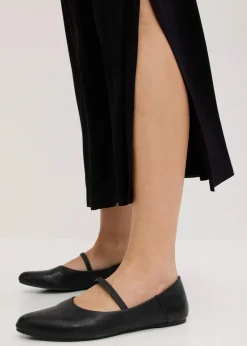 bonprix Nachhaltigere Materialien|Kleider^Jerseykleid mit Spitze schwarz