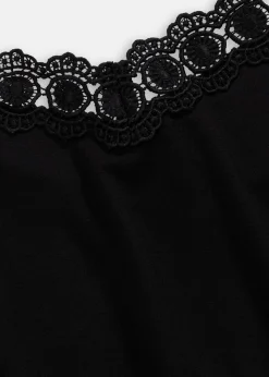 bonprix Nachhaltigere Materialien|Kleider^Jerseykleid mit Spitze schwarz