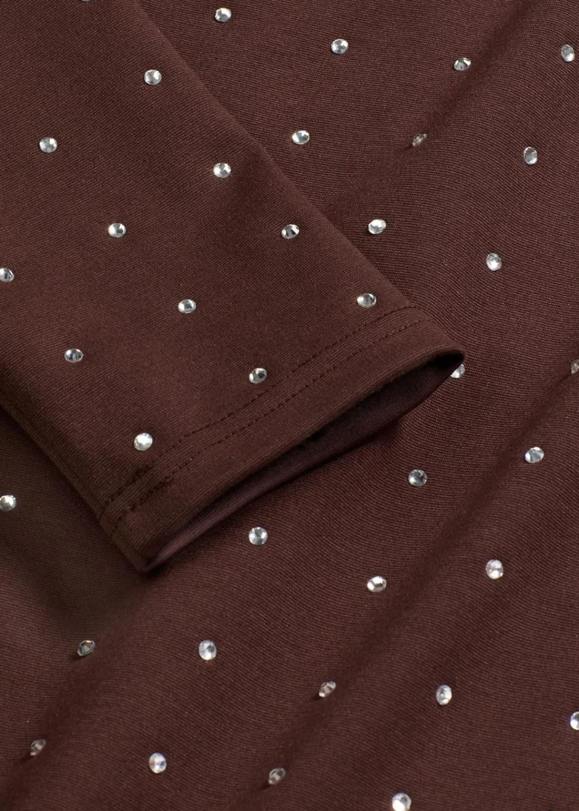 bonprix Bekleidung·Pullover & Strickjacken|Kleider^Jerseykleid mit Strass-Applikationen dunkelbraun