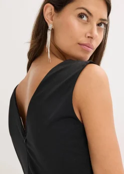 bonprix Bekleidung·Pullover & Strickjacken|Festliche Mode^Jerseykleid mit Strassstein-Applikation schwarz
