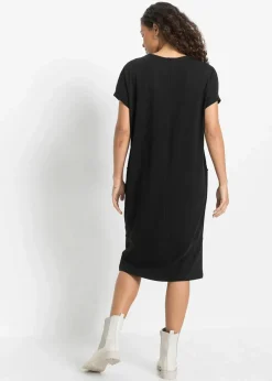 bonprix Bekleidung·Pullover & Strickjacken|Kleider^Jerseykleid mit Taschen schwarz