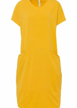 bonprix Kleider|Bekleidung·Pullover & Strickjacken^Jerseykleid mit Taschen safrangelb