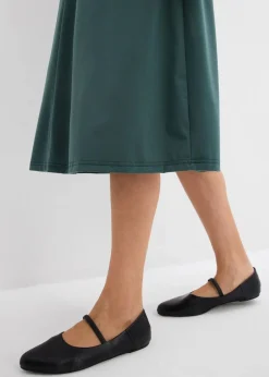 bonprix Kleider^Jerseykleid mit V-Ausschnitt aus Viskose-Mix schattengrün