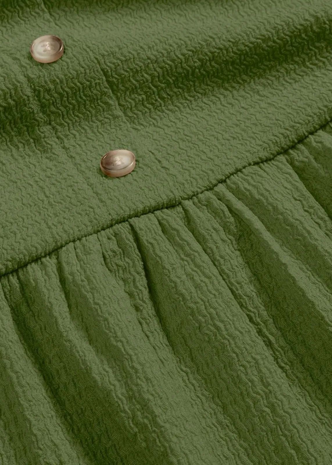 bonprix Bekleidung·Pullover & Strickjacken|Kleider^Jersey-Kleid mit Volants und dekorativer Knopfleiste dunkelmoos