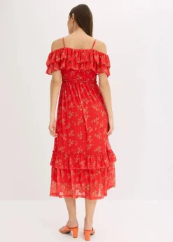 bonprix Nachhaltigere Materialien|Kleider^Jersey-Mesh-kleid erdbeere floral