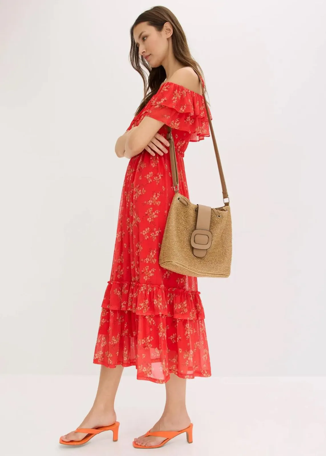 bonprix Nachhaltigere Materialien|Kleider^Jersey-Mesh-kleid erdbeere floral