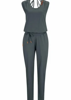 bonprix Jumpsuits|Bekleidung·Homewear^Jersey-Overall aus Baumwoll-Mix anthrazit meliert