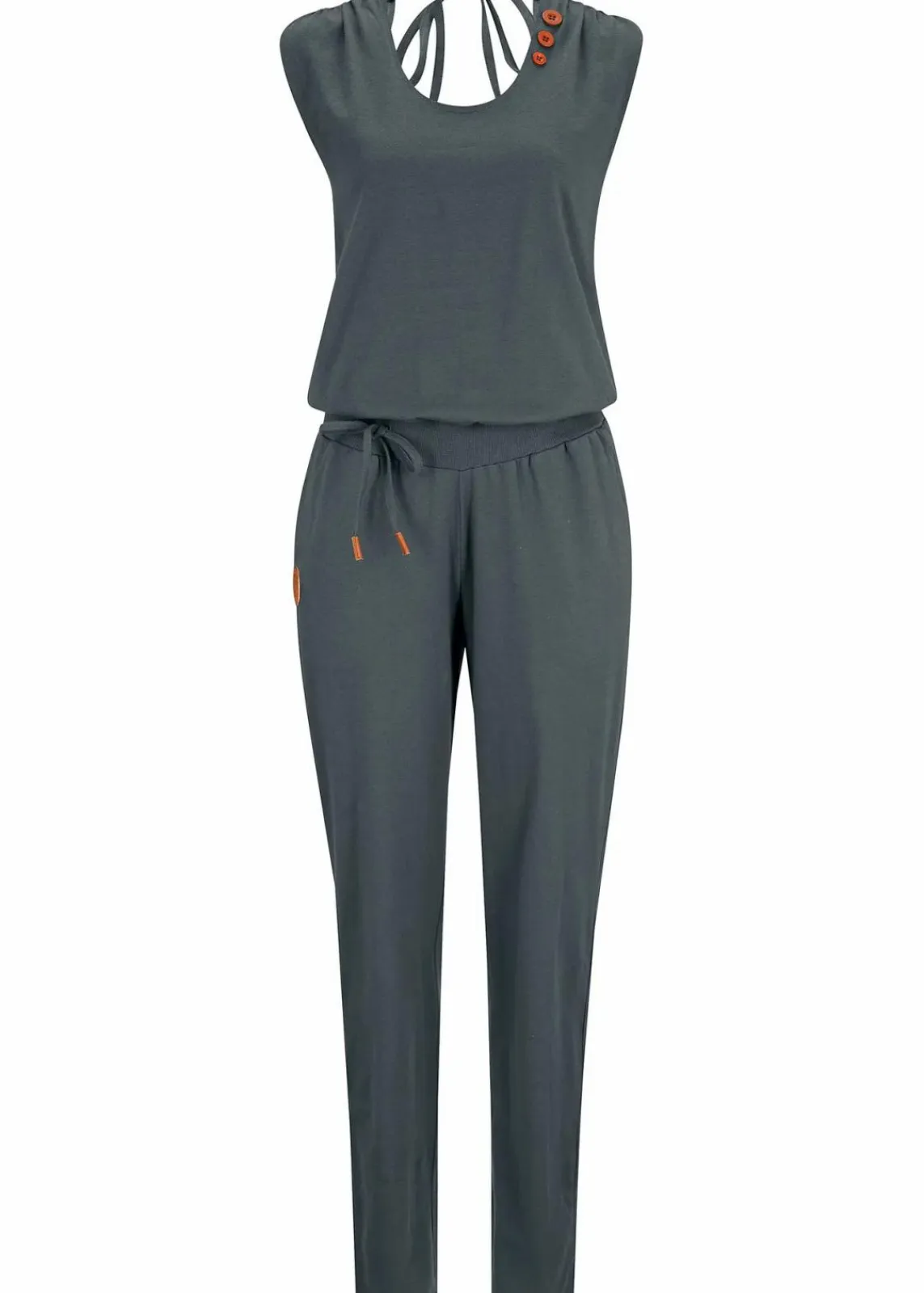bonprix Jumpsuits|Bekleidung·Homewear^Jersey-Overall aus Baumwoll-Mix anthrazit meliert