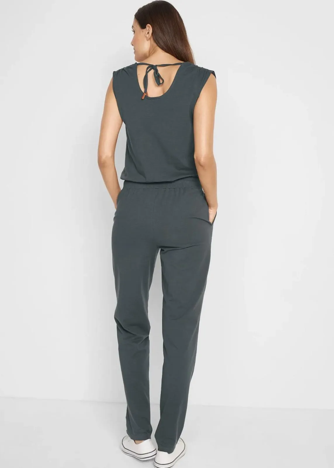 bonprix Jumpsuits|Bekleidung·Homewear^Jersey-Overall aus Baumwoll-Mix anthrazit meliert