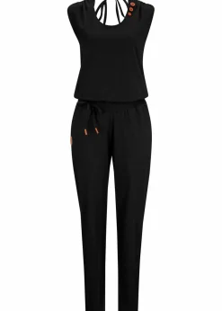 bonprix Bekleidung·Homewear|Jumpsuits^Jersey-Overall aus Baumwoll-Mix schwarz