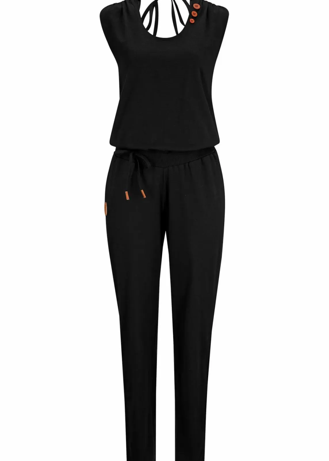 bonprix Bekleidung·Homewear|Jumpsuits^Jersey-Overall aus Baumwoll-Mix schwarz