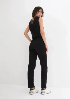 bonprix Bekleidung·Homewear|Jumpsuits^Jersey-Overall aus Baumwoll-Mix schwarz