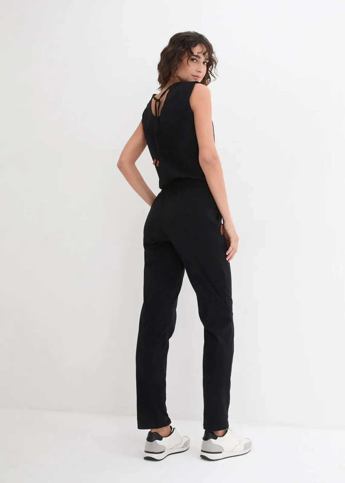 bonprix Bekleidung·Homewear|Jumpsuits^Jersey-Overall aus Baumwoll-Mix schwarz