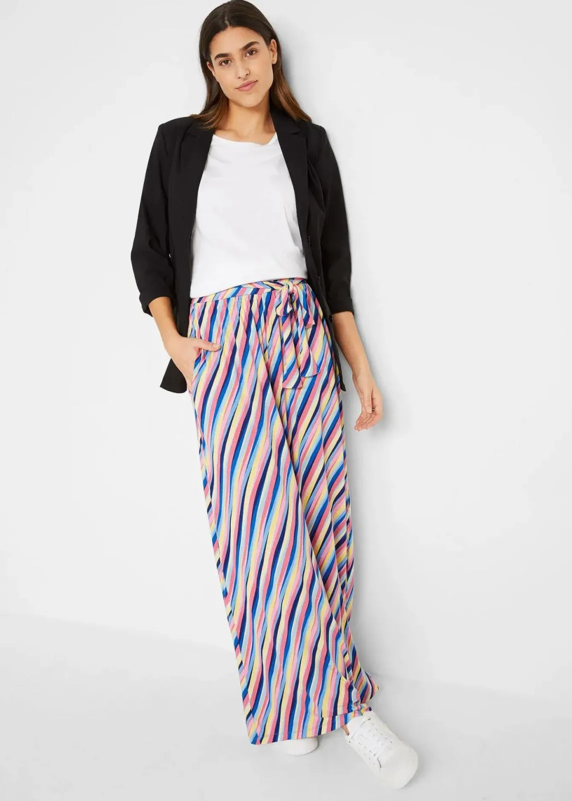 bonprix Bekleidung·Kleider^Jersey-Palazzohose aus softem Viskose-Mix bunt gestreift