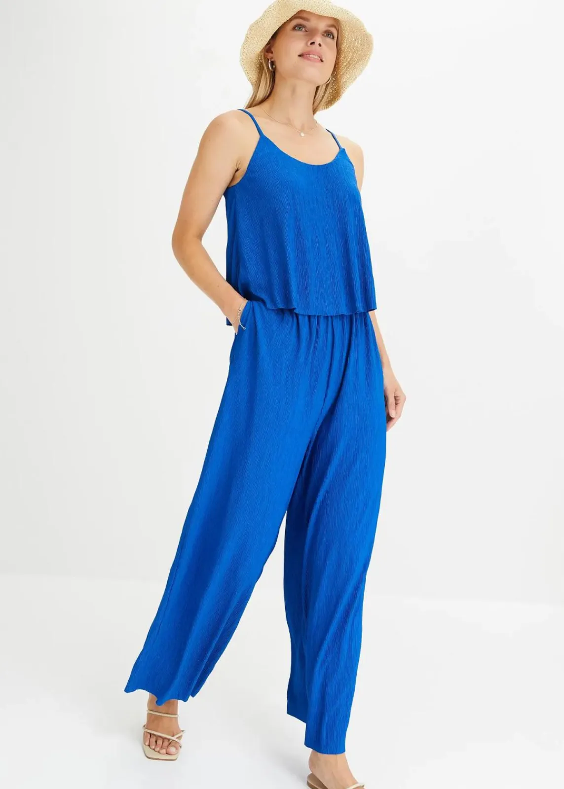 bonprix Bekleidung·Homewear|Jumpsuits^Jerseyplisee-Jumpsuit arktikblau