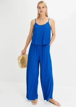 bonprix Bekleidung·Homewear|Jumpsuits^Jerseyplisee-Jumpsuit arktikblau