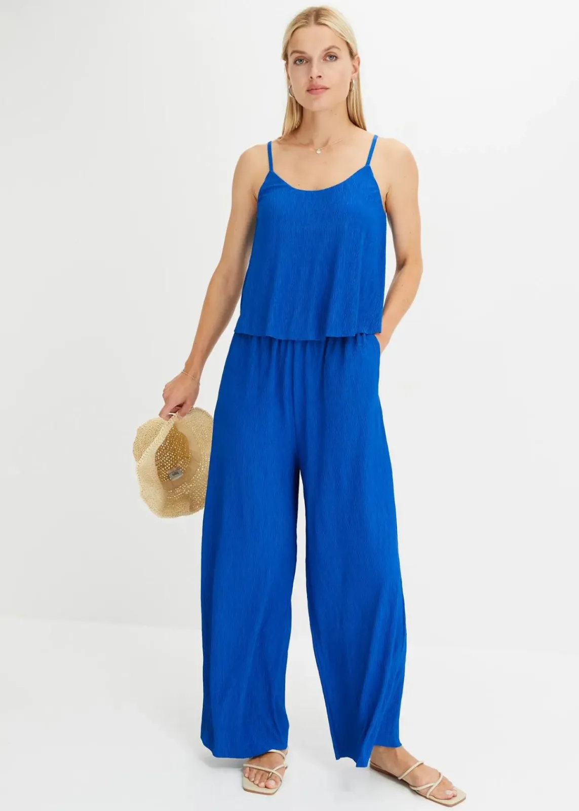 bonprix Bekleidung·Homewear|Jumpsuits^Jerseyplisee-Jumpsuit arktikblau