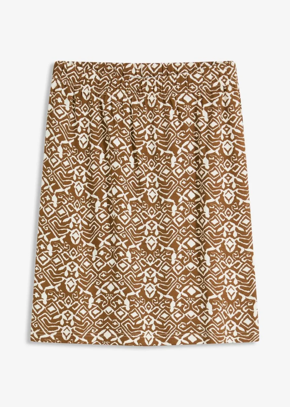 bonprix Bekleidung·Sportbekleidung|Röcke^Jersey-Rock gewürzbraun/naturbeige graphisch bedruckt