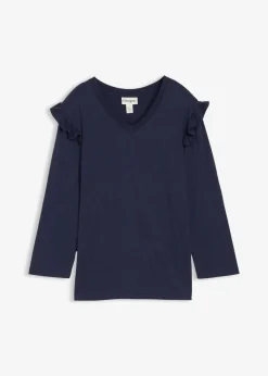 bonprix Shirts & Tops|Nachhaltigere Materialien^Jersey-Shirt aus Baumwollmix dunkelblau
