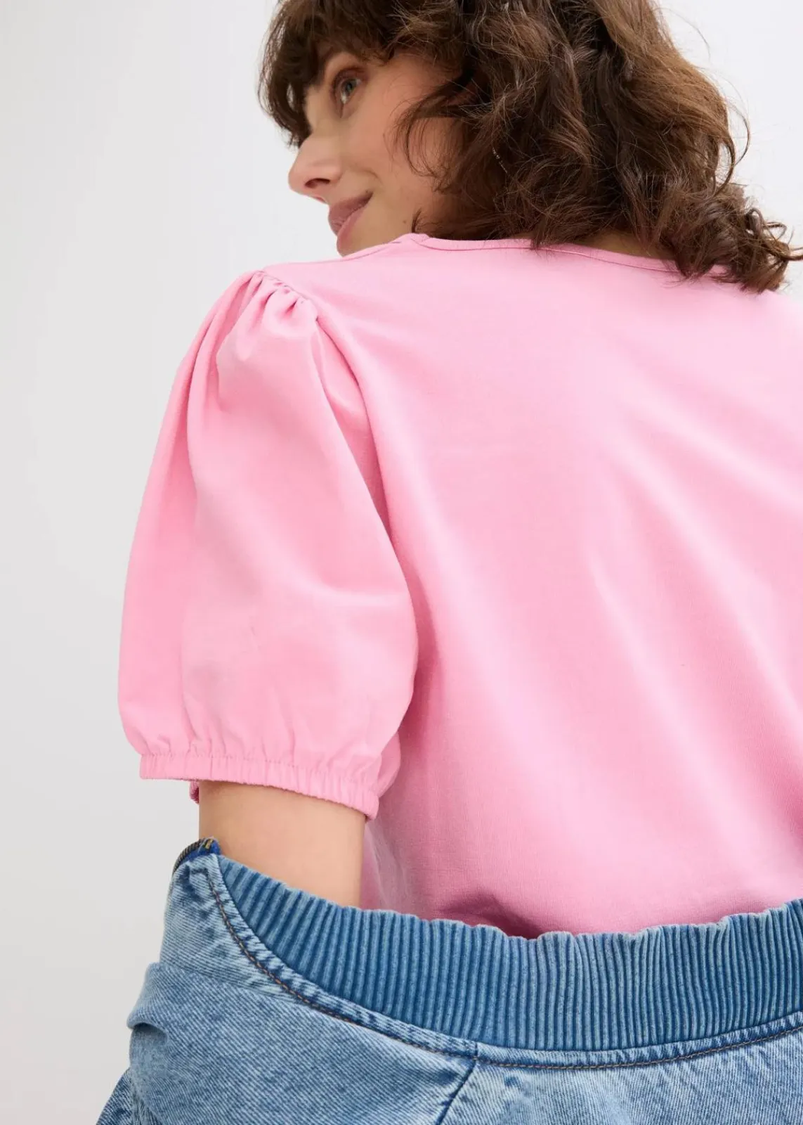 bonprix Shirts & Tops^Jerseyshirt mit Ärmeln aus Baumwollpopeline rosa