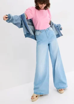 bonprix Shirts & Tops^Jerseyshirt mit Ärmeln aus Baumwollpopeline rosa