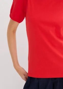 bonprix Shirts & Tops^Jerseyshirt mit Ärmeln aus Baumwollpopeline erdbeere