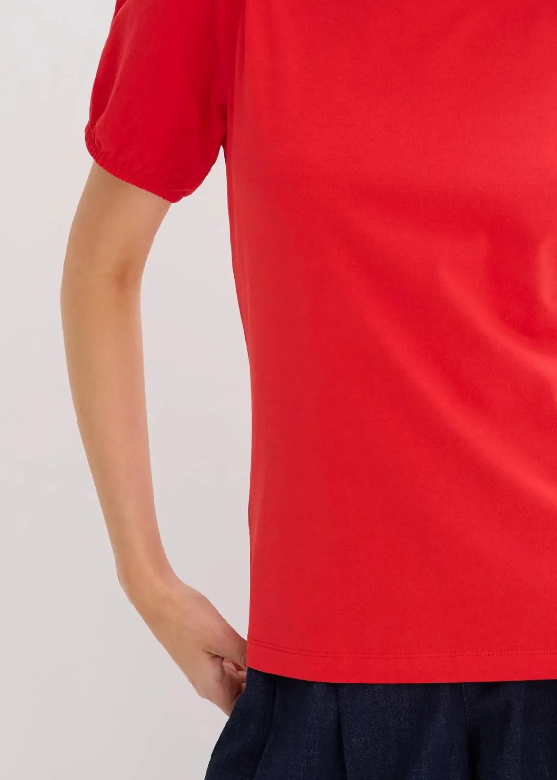 bonprix Shirts & Tops^Jerseyshirt mit Ärmeln aus Baumwollpopeline erdbeere