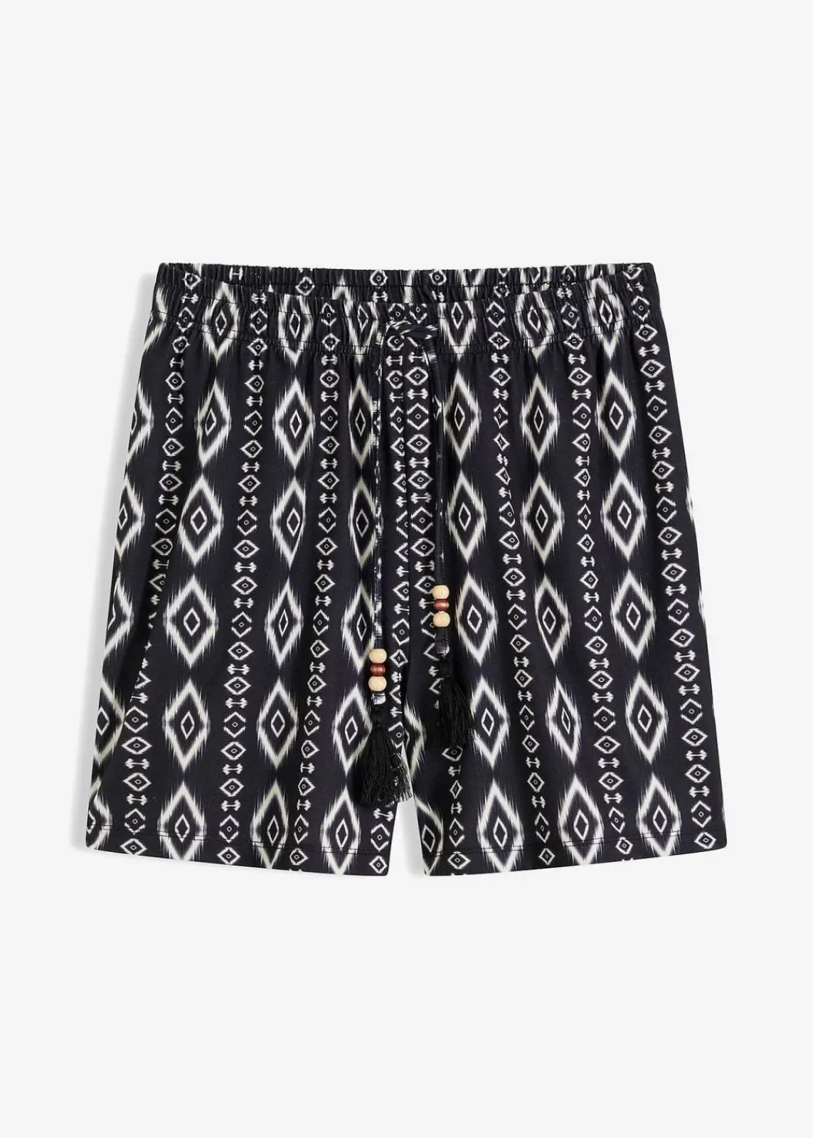 bonprix Bekleidung·Outdoorbekleidung|Bekleidung·Kleider^Jersey-Shorts schwarz graphisch bedruckt