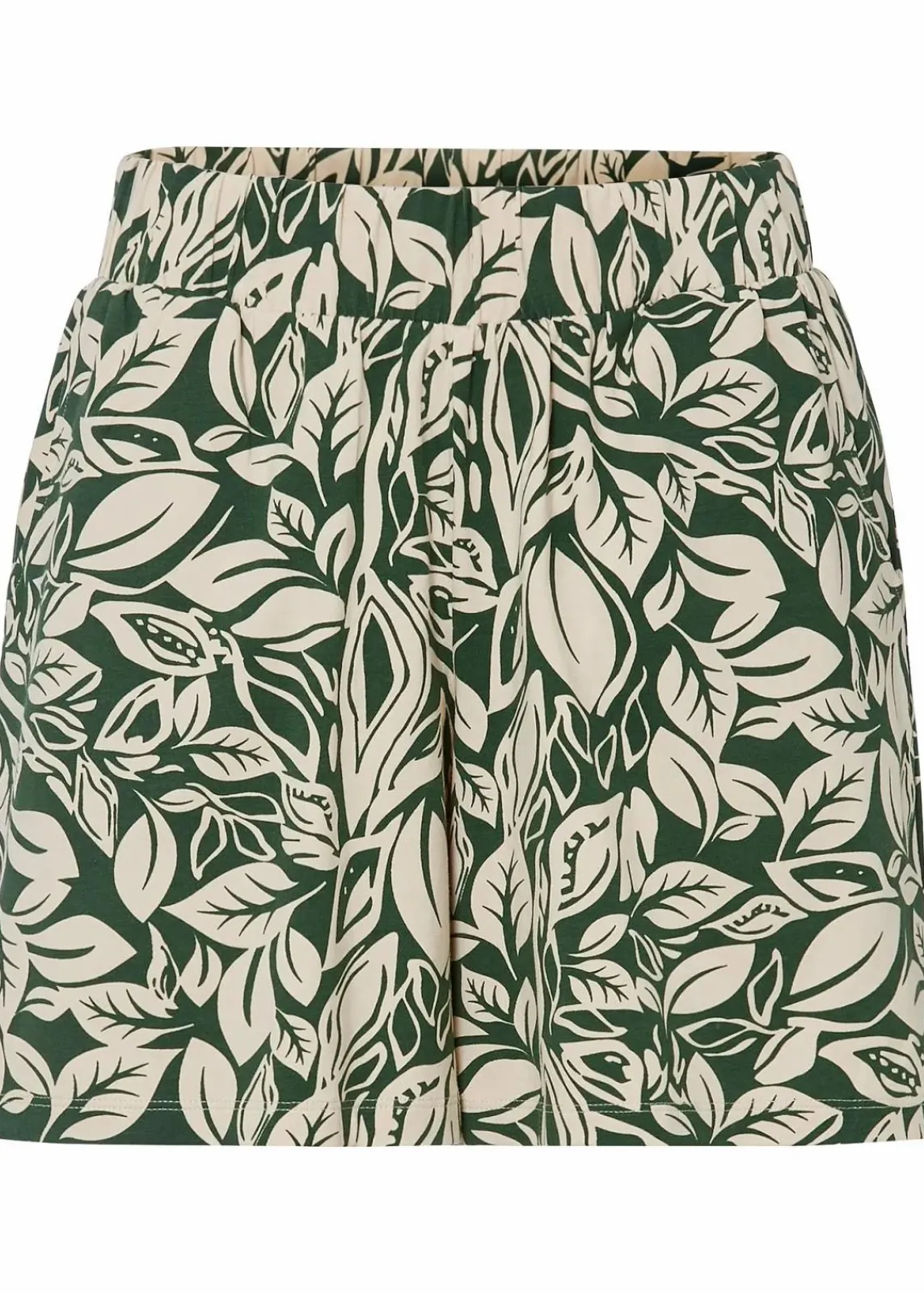 bonprix Bekleidung·Outdoorbekleidung|Bekleidung·Kleider^Jersey-Shorts aus elastischem Baumwoll-Mix dunkelgrün bedruckt