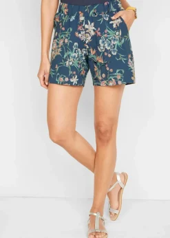 bonprix Hosen|Shorts^Jersey-Shorts aus elastischem Baumwoll-Mix (2er Pack) indigo+indigo bedruckt