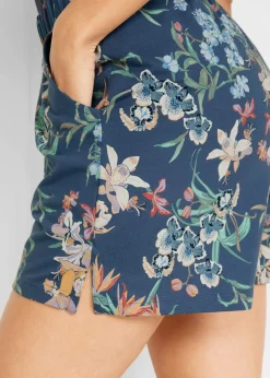 bonprix Hosen|Shorts^Jersey-Shorts aus elastischem Baumwoll-Mix (2er Pack) indigo+indigo bedruckt